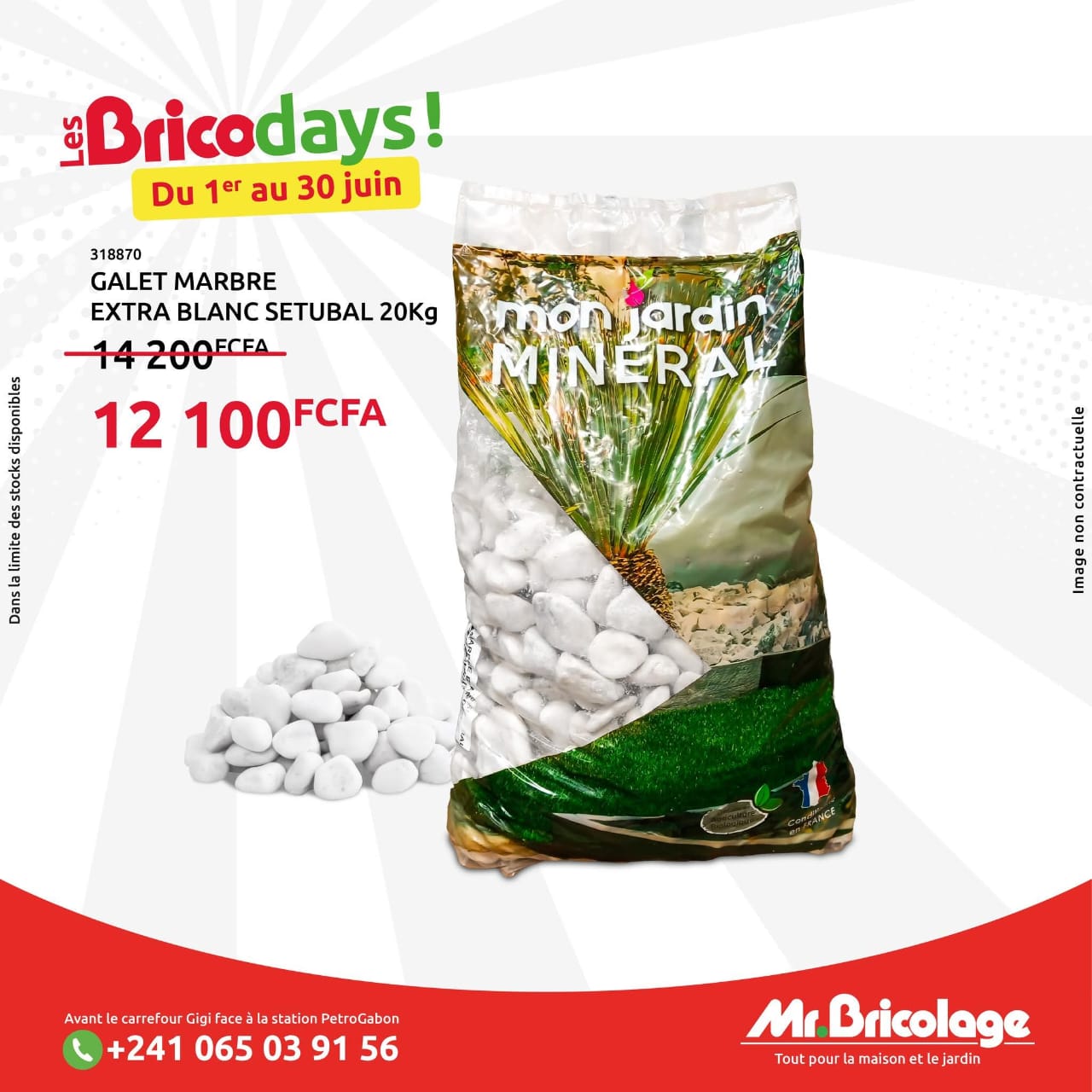 GALET MARBRE EXTRA BLANC SETUBAL 20Kg