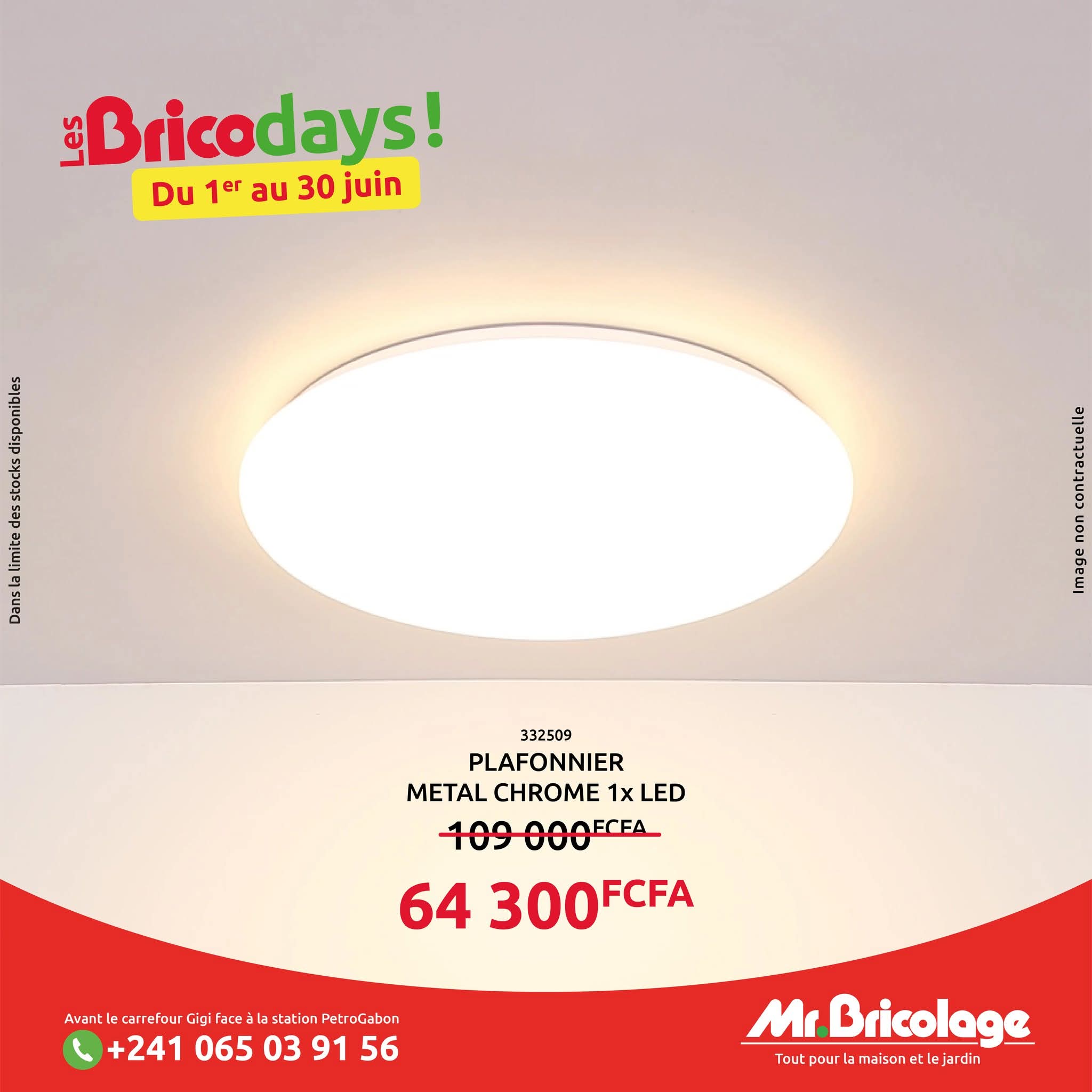 PLAFONNIER METAL CHROME 1x LED