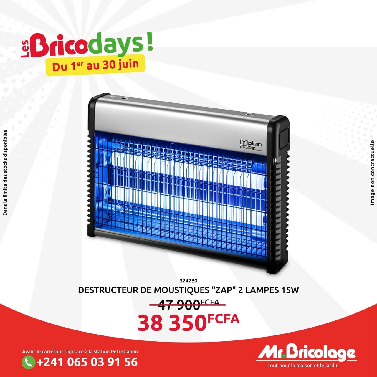 DESTRUCTEUR DE MOUSTIQUES "ZAP" 2 LAMPES 15W